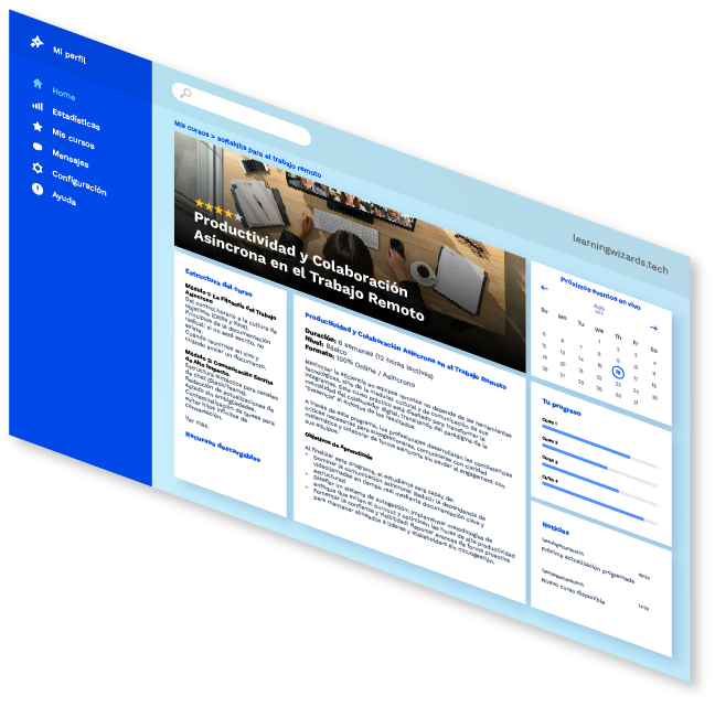 dashboard de academia digital